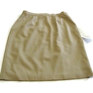 VTG DKNY Essentials 100% Wool Tan Pencil Skirt 14